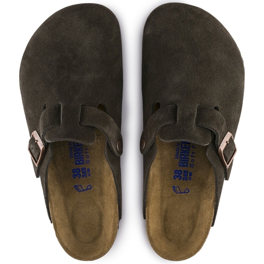 Birkenstock Boston Soft Footbed Clog Shoes Suede Mocha 41 L 10 M 8